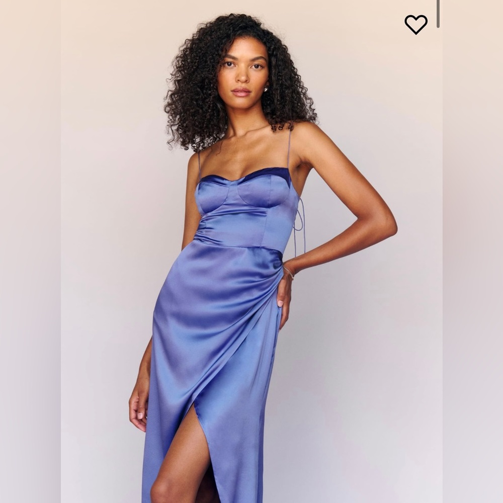 Reformation Marguerite Silk Dress in Jacaranda